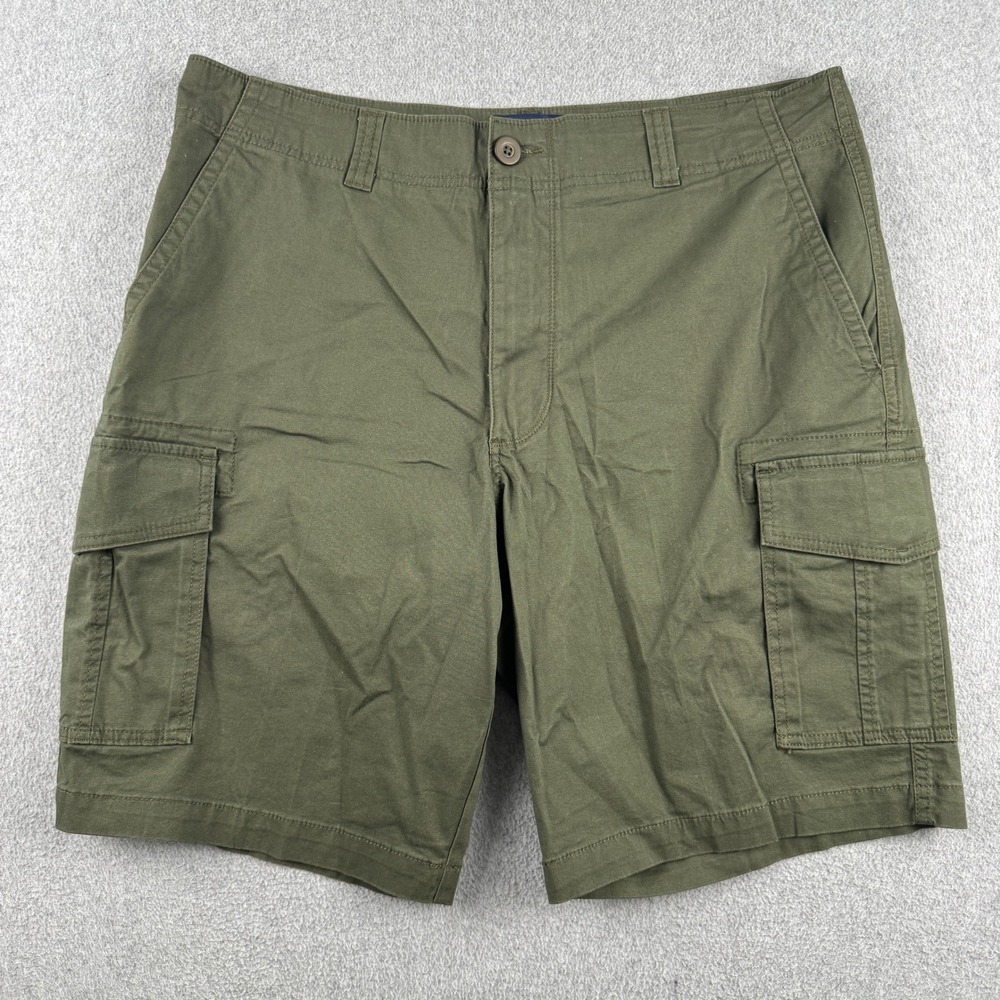 Great Northwest Cargo Shorts Mens 36 Green Flat Front Casual Outdoor